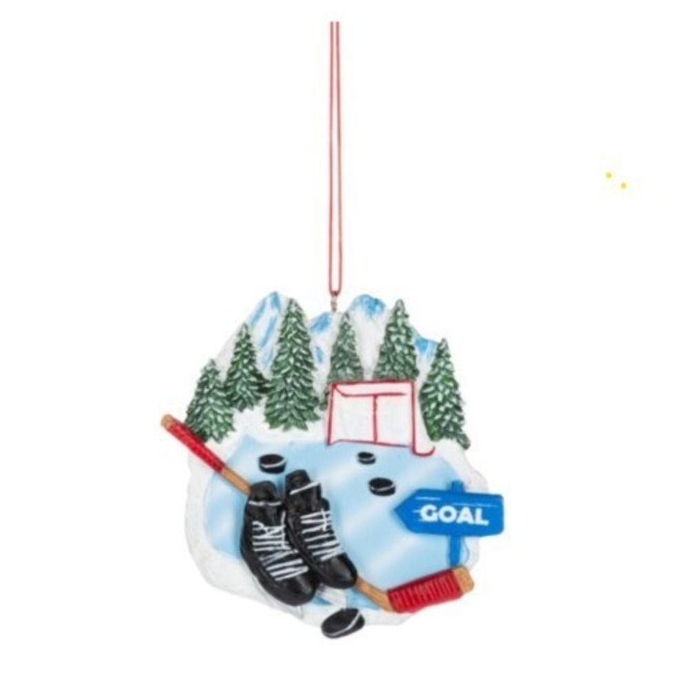Ganz Hockey Christmas Ornament Skates Stick Puck Goal NEW Winter Sports Tree Dec